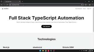 Full Stack Next.js shadcn/ui Drizzle ORM Auth.js Tutorial Using shadriz Automation Under 15 Minutes