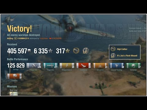 World of Warships, Kamikaze R, 406k credits, 126k dmg, 6k XP, 4 destroyed