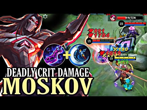MOSKOV DEADLY CRIT DAMAGE | MOSKOV BEST BUILD 2022 | MOBILE LEGENDS