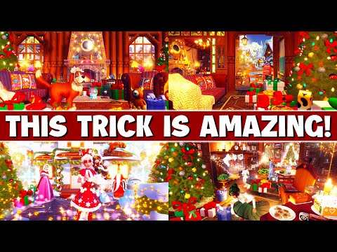 Cozy Holiday Cheer Inspiration in Disney Dreamlight Valley. AMAZING TRICK!