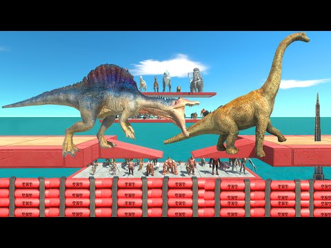 The challenge of jumping over dynamite - Animal Revolt Battle Simulator