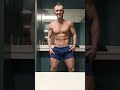 Leg day post workout - flexing bodybuilding men's physique routine