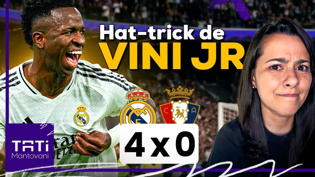 HAT-TRICK DE VINI JR, GOLEADA DO REAL MADRID E A TRISTEZA DA GRAVE LESÃO DE MILITÃO