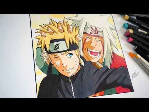 Drawing Naruto and Jiraiya ナルト - YouTube