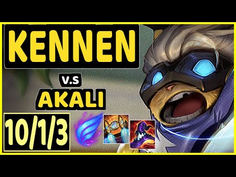 LUGER (KENNEN) vs AKALI - 10/1/3 KDA TOP CHALLENGER GAMEPLAY - EUW