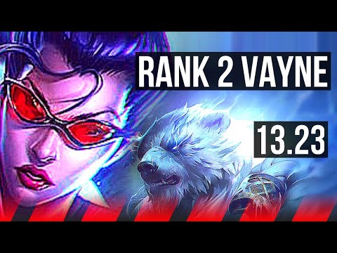 VAYNE vs VOLIBEAR (TOP) | Rank 2 Vayne, 6 solo kills | KR Challenger | 13.23