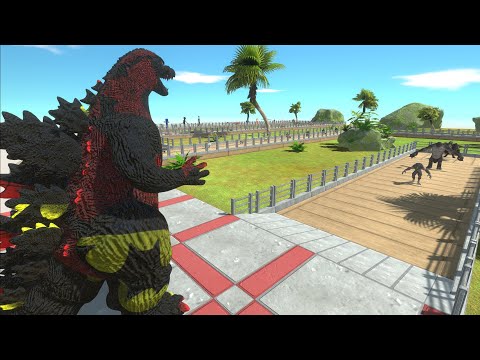 HEISEI GODZILLA SPINO BATMAN DESERT ISLAND DEATH RUN - Animal Revolt Battle Simulator