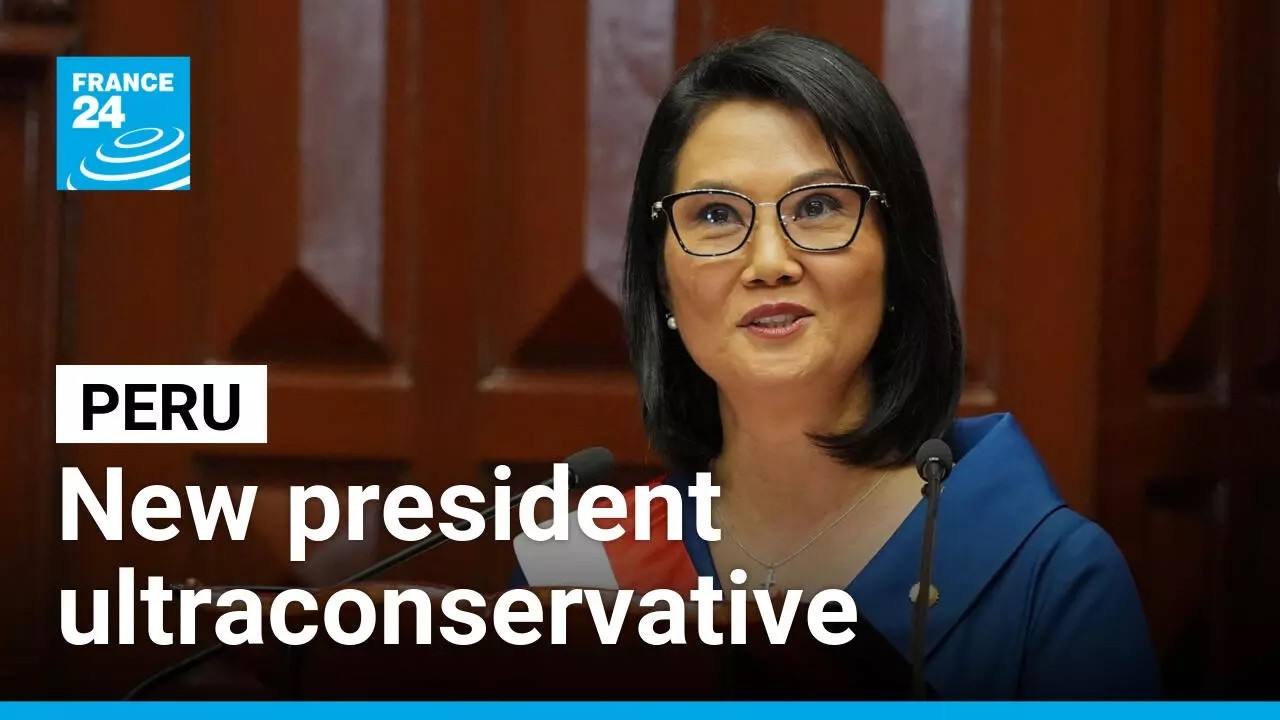 Peru swears in Keiko Fujimori as president after razor-thin election victory