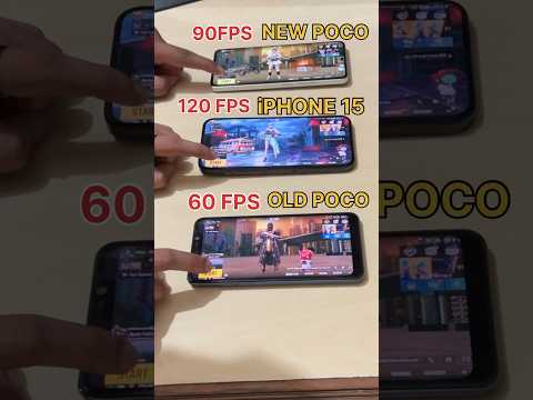 NEW POCO X6 PRO😈Vs iPHONE 15 PRO💀Vs OLD POCO F1-BGMI TEST#pocox6pro #iphone #120fps #bgmi #shorts
