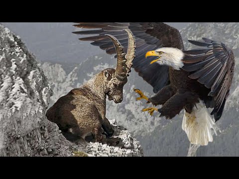 EAGLE vs MOUNTAIN GOAT !!! Let's see if the mountain goat can escape death