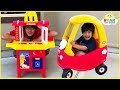 Ryan S Drive Thru Pretend Play On Kids Power Wheels Ride On Car With Emma And Kate