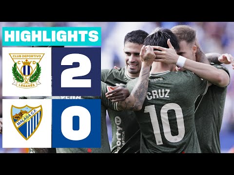 CD LEGANÉS 2 - 0 MÁLAGA CF | RESUMEN LALIGA HYPERMOTION