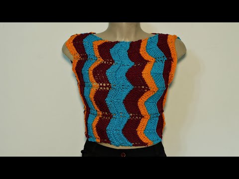 Cropped chevron em tricô