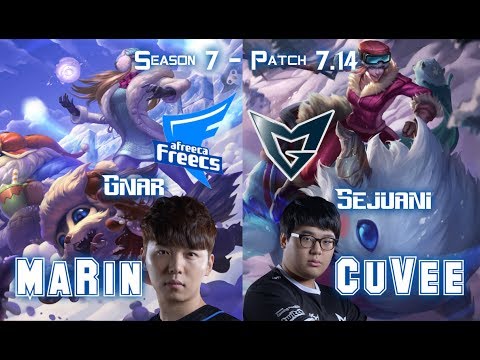 AFs MaRin GNAR vs SSG CuVee SEJUANI Top - Patch 7.14 KR Ranked