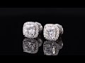 1 50 Carat Lab Grown Cushion Halo Diamond Stud Earrings By Concierge Diamonds