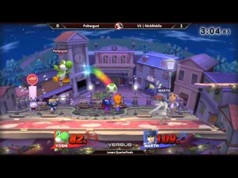 Smash 4 Versus Weekly 8/13/15 - Losers Qtrs - Poltergust (Yoshi) vs NickRiddle (Marth)