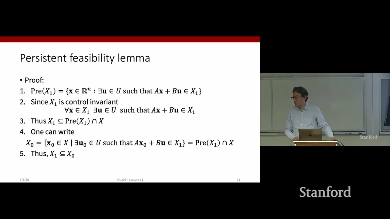 Stanford AA203 Optimal and Learning-Based Control | Spring 2026 | Lecture 12: Feasibility of MPC