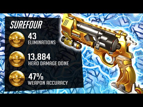 Surefour DPS Main McCree and Ashe! 43 elims! [ Overwatch Season 28 Top 500 ]