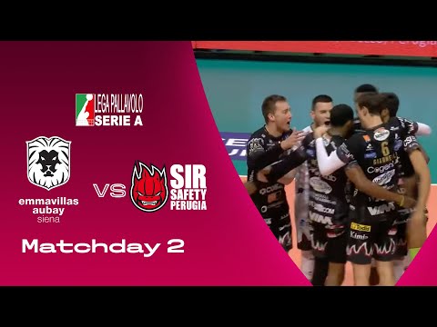 Emma Villas Aubay Siena vs. Sir Safety Susa Perugia - 2a Giornata - SuperLega - Match Highlights