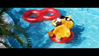 Sun, fun, and our plush duck!!