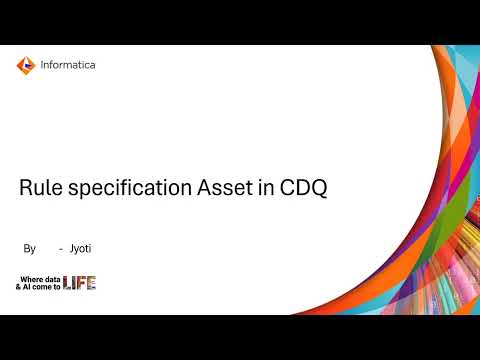 How to Create a Rule Specification Asset in CDQ