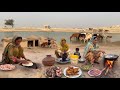 Village Women Life In Hot Summer Eggplant Unique Cooking Desert Women Routine Rural Life