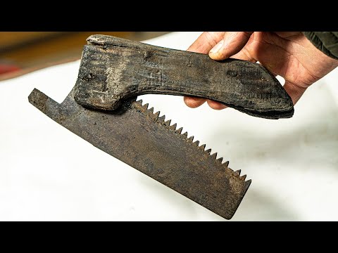 Antique Rusty Pocket Saw Restoration - Survived the Fire