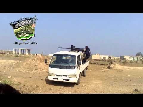 استهداف مبنى الهجانة على جبهة الدار الكبيرة في ريف حمص الشمالي بواسطة رشاش 14 من قبل كتائب المعتصم بالله