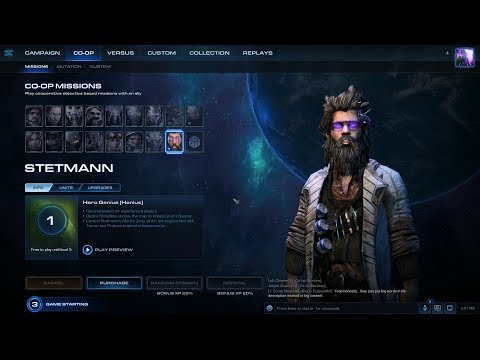 StarCraft 2 New Co-op Commander Egon Stetmann First Time Gameplay