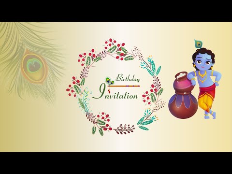 Personalized Krishna Theme Birthday Invitation || Create in 2 minutes | 247invites.com