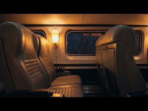 Amtrak cross-country Train Ambience  on a rainy night | train and rain sounds for 10 hours