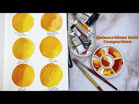 Quinacridone Gold Comparison! Holbein, Winsor & Newton, Qor, Daniel Smith, and M. Graham!