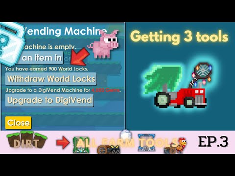 Getting 900WLs from piglet and start new project|Dirt To All Farm Tools EP.3|Growtopia