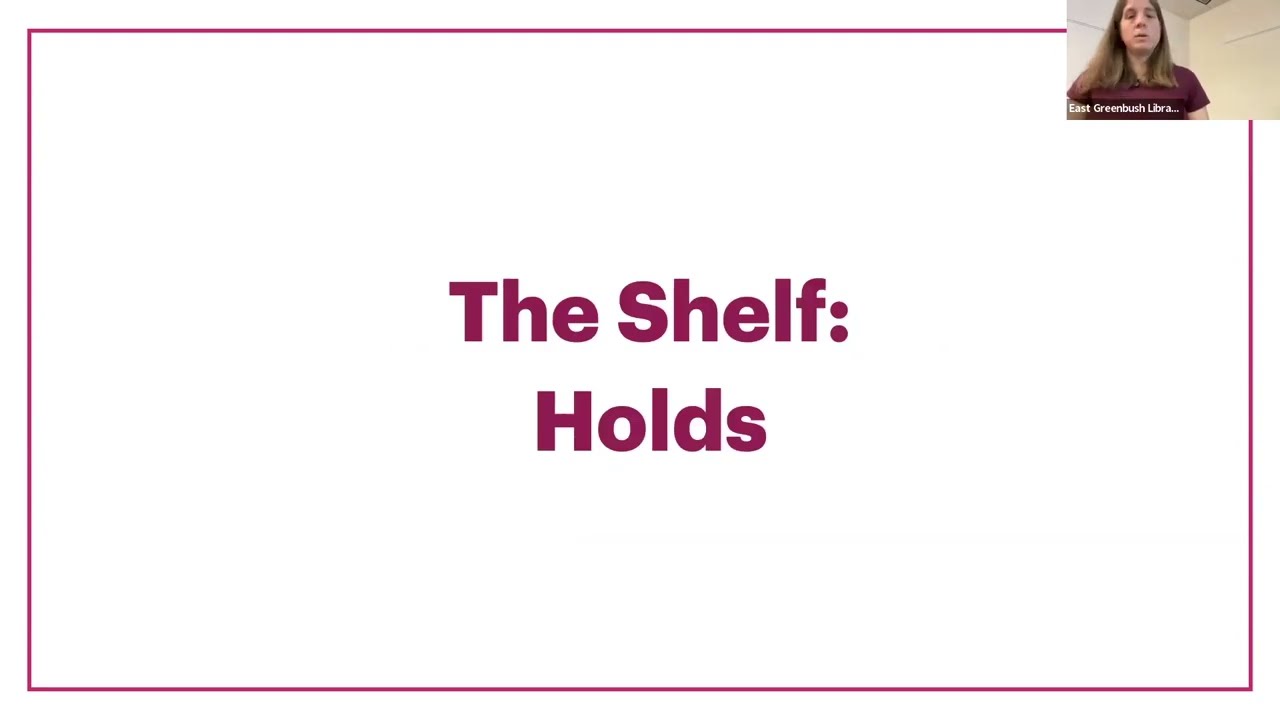 How to Use the Holds Section of the Shelf Portion of the Libby App