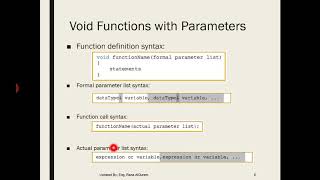 Lecture#12: Functions II (Void Function-Ch7)/ NE114