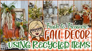 🍂 Fall Decor made from Trash to Treasure Recycled Items!! Primitive Country Rustic Crafts