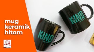 Glossy Black Ceramic Mug with Custom Logo Premium Company Souvenir