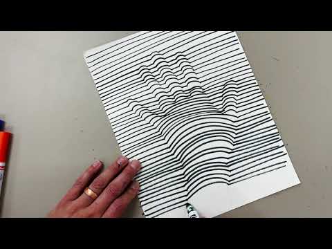 3rd & 4th Grade Art Lesson: 3D Line Hand