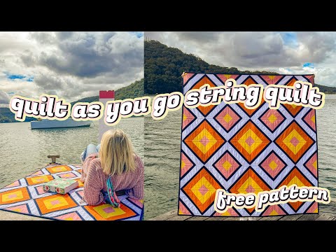 make a quilt as you go quilt from start to finish (free pattern + full tutorial, beginner friendly)