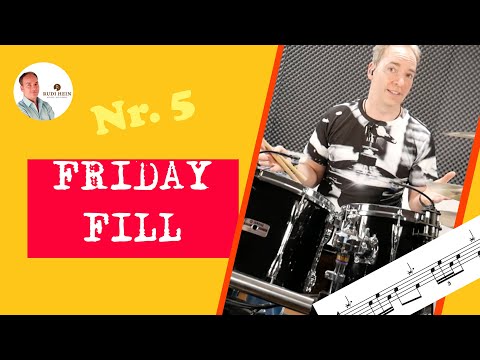 Friday-Fill Nr.5 - Fill-In mit Single-Stroke-4 - Schlagzeug lernen mit Rudi Hein - Online Lesson