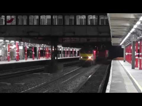 90026/90036 4s47 modal and 90047 4L81 liner, passing through Lancaster, 20th April 2015
