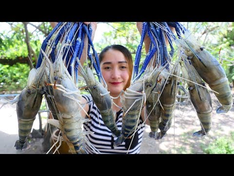 Yummy River Prawn Stir Fry Green Pepper - River Prawn Cooking - Cooking With Sros Video