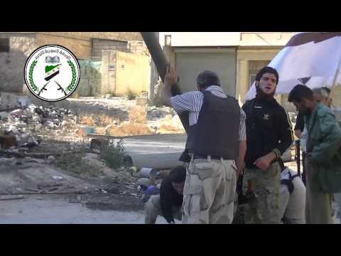 استهداف مقرات قوات النظام في حي العامرية في حلب بواسطة صواريخ محلية الصنع من قبل الجبهة السورية للتحرير