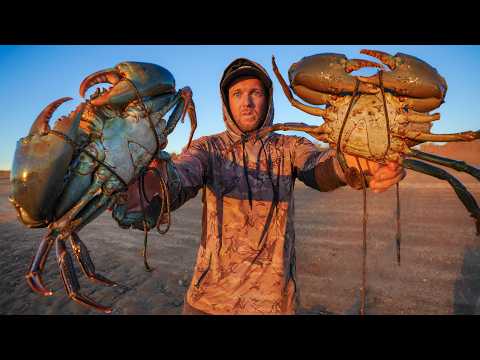 GIANT CRABS - Solo Catch & Cook - The Ultimate Camp Fire Seafood Feast!