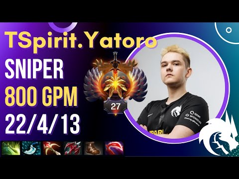 Farm creeps ❌ Farm heroes ✔️ - TSpirit.Yatoro Sniper 800GPM 22 Kills