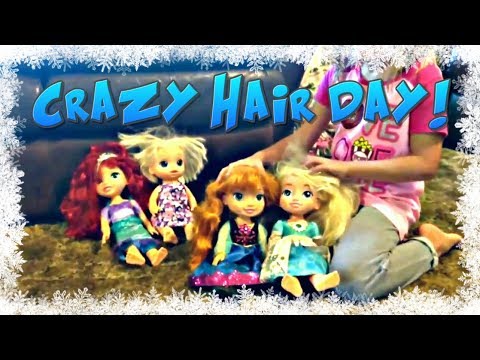 Ariel The Little Mermaid, Frozen Anna & Elsa Disney Princess Dolls Crazy Hair Day