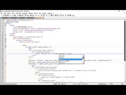 PHP With Bootstrap3 Tutorial | How To Showing Searched Text Part 97
