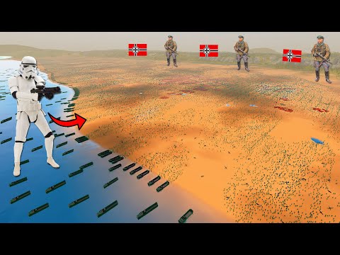 3,000,000 Stormtrooper Beach Invasion VS WW2 Stormtroopers! - Ultimate Epic Battle Simulator 2