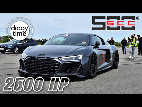 2500 HP Audi R8 V10 TWIN TURBO | Extreme fast acceleration from 0-391 Km/h (243 mph)