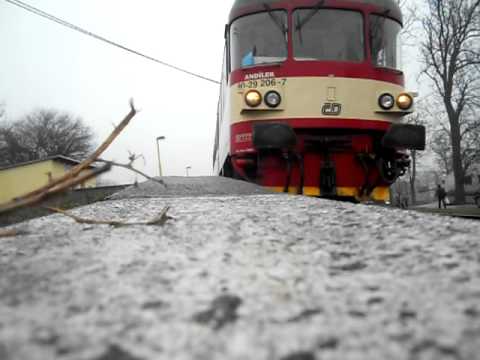 Řídící Vůz 954 s Motorovým Vozem 854 odjezd z Horní Branné